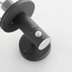 Lindby Außenwandlampe Yonan, Höhe 34 cm, anthrazit, Sensor