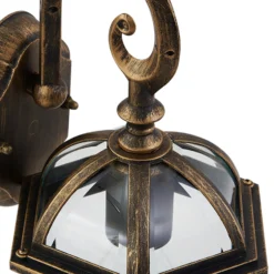 Lindby Außenwandleuchte Adelisa, gold antik, Alu, Höhe 39 cm