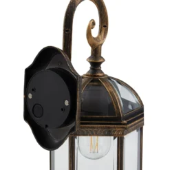 Lindby Außenwandleuchte Adelisa, gold antik, Alu, Höhe 39 cm