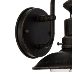 Lindby Außenwandleuchte Eddie, rostfarben, Metall, IP44, E27