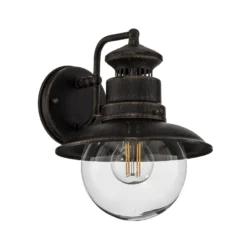 Lindby Außenwandleuchte Eddie, rostfarben, Metall, IP44, E27