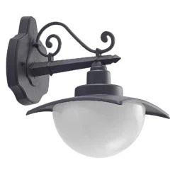 Lindby Außenwandleuchte Elinda, Höhe 29 cm, anthrazit, Glas