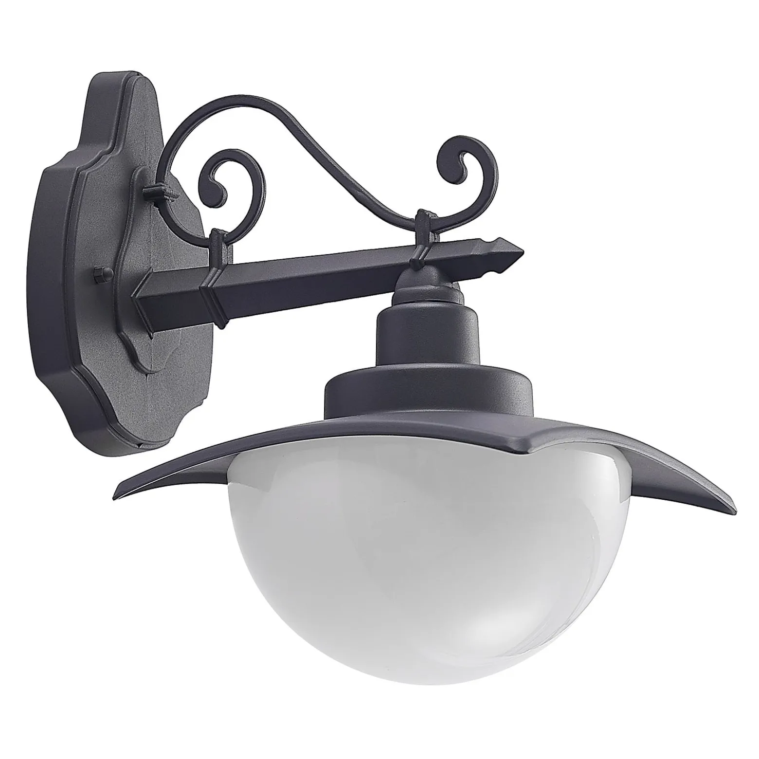 Lindby Außenwandleuchte Elinda, Höhe 29 cm, anthrazit, Glas