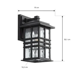 Lindby Außenwandleuchte Eliosa, schwarz, 30 cm, E27, Laterne