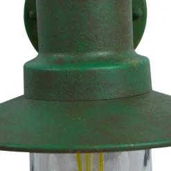Lindby Außenwandleuchte Eloretta, 22 cm, grün, Glas, Stahl
