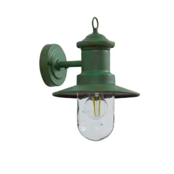 Lindby Außenwandleuchte Eloretta, 22 cm, grün, Glas, Stahl