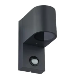 Lindby Außenwandleuchte Gelso, Alu, 15 cm, GU10, Sensor