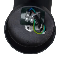 Lindby Außenwandleuchte Heulo, Ø 10,5 cm, rauchgrau, Sensor