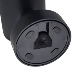 Lindby Außenwandleuchte Heulo, Ø 10,5 cm, rauchgrau, Sensor