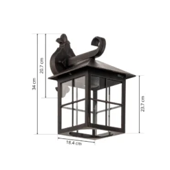 Lindby Außenwandleuchte Ida, rostfarben, Laterne, 34 cm, E27