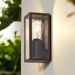 Lindby Außenwandleuchte Robigus, rostfarben, Aluminium