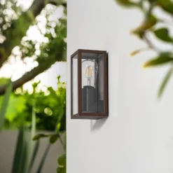 Lindby Außenwandleuchte Robigus, rostfarben, Aluminium