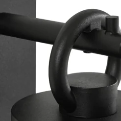 Lindby Außenwandleuchte Yrene, 20cm, schwarz, Sensor, Riffle