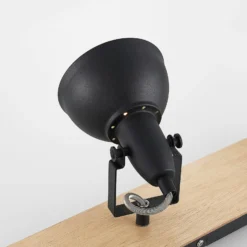 Lindby Aylis Deckenlampe, 4-flg., 82 cm, schwarz, Holz, E14