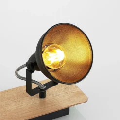 Lindby Aylis Deckenlampe, 4-flg., 82 cm, schwarz, Holz, E14