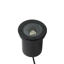 Lindby Bodeneinbauleuchte Cliff, Ø 13 cm, rund, schwarz