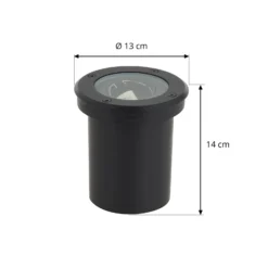 Lindby Bodeneinbauleuchte Cliff, Ø 13 cm, rund, schwarz