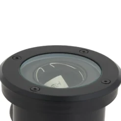 Lindby Bodeneinbauleuchte Cliff, Ø 13 cm, rund, schwarz