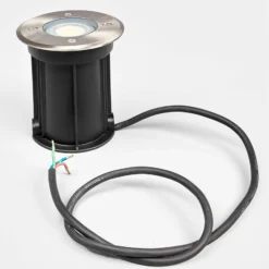 Lindby Bodeneinbauleuchte Insa, Ø11cm, Edelstahl, GU10, IP67
