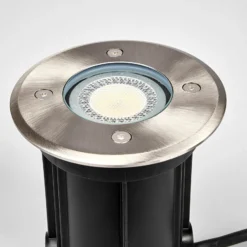 Lindby Bodeneinbauleuchte Insa, Ø11cm, Edelstahl, GU10, IP67