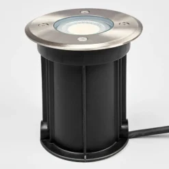 Lindby Bodeneinbauleuchte Insa, Ø11cm, Edelstahl, GU10, IP67