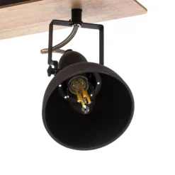 Lindby Deckenlampe Aylis, 3-flg., 60 cm, schwarz, Holz, E14