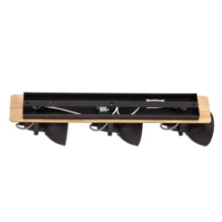 Lindby Deckenlampe Aylis, 3-flg., 60 cm, schwarz, Holz, E14