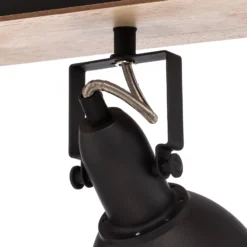 Lindby Deckenlampe Aylis, 3-flg., 60 cm, schwarz, Holz, E14