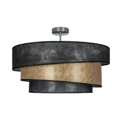 Lindby Deckenlampe Ayvira, schwarz/gold, Textil, 56 cm, E27