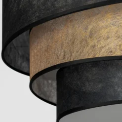 Lindby Deckenlampe Ayvira, schwarz/gold, Textil, 56 cm, E27