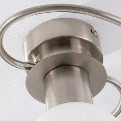 Lindby Deckenlampe Ciala, 3-flammig, nickelfarben, Glas, E14