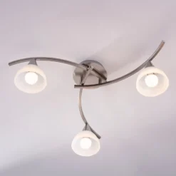 Lindby Deckenlampe Della, nickel, Ø 58 cm, 3-flammig, E14