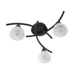 Lindby Deckenlampe Della, schwarz-gold, Ø 58 cm, 3-flg., E14