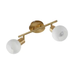 Lindby Deckenlampe Elaina, 30 cm, 2-flg., messing, Glas, E14