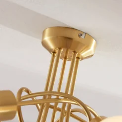 Lindby Deckenlampe Elaina, Ø50cm, 5-flg., messing, Glas, E14