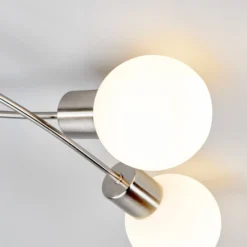 Lindby Deckenlampe Elaina, 50 cm, 3-flg., nickel, Glas, E14