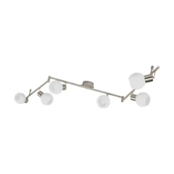 Lindby Deckenlampe Elaina, 180 cm, 6-flg., nickel, Glas, E14