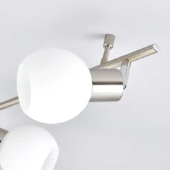 Lindby Deckenlampe Elaina, 180 cm, 6-flg., nickel, Glas, E14