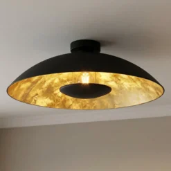 Lindby Deckenlampe Emilienne, schwarz/gold, Metall, Ø 60 cm