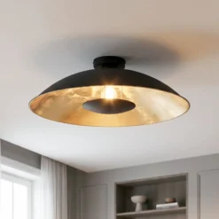 Lindby Deckenlampe Emilienne, schwarz/gold, Metall, Ø 60 cm