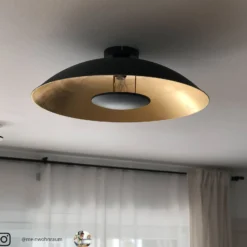 Lindby Deckenlampe Emilienne, schwarz/gold, Metall, Ø 60 cm