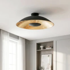 Lindby Deckenlampe Emilienne, schwarz/gold, Metall, Ø 60 cm