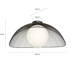 Lindby Deckenlampe Fabronia, schwarz/weiß, Glas, Kugel, E27