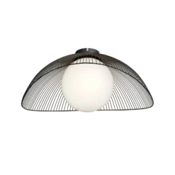 Lindby Deckenlampe Fabronia, schwarz/weiß, Glas, Kugel, E27