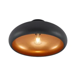 Lindby Deckenlampe Gerwina, schwarz/gold, Metall, 40 cm, E27