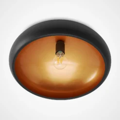 Lindby Deckenlampe Gerwina, schwarz/gold, Metall, 40 cm, E27
