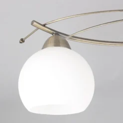 Lindby Deckenlampe Leanda, 80 cm, vierflammig, Metall, Glas