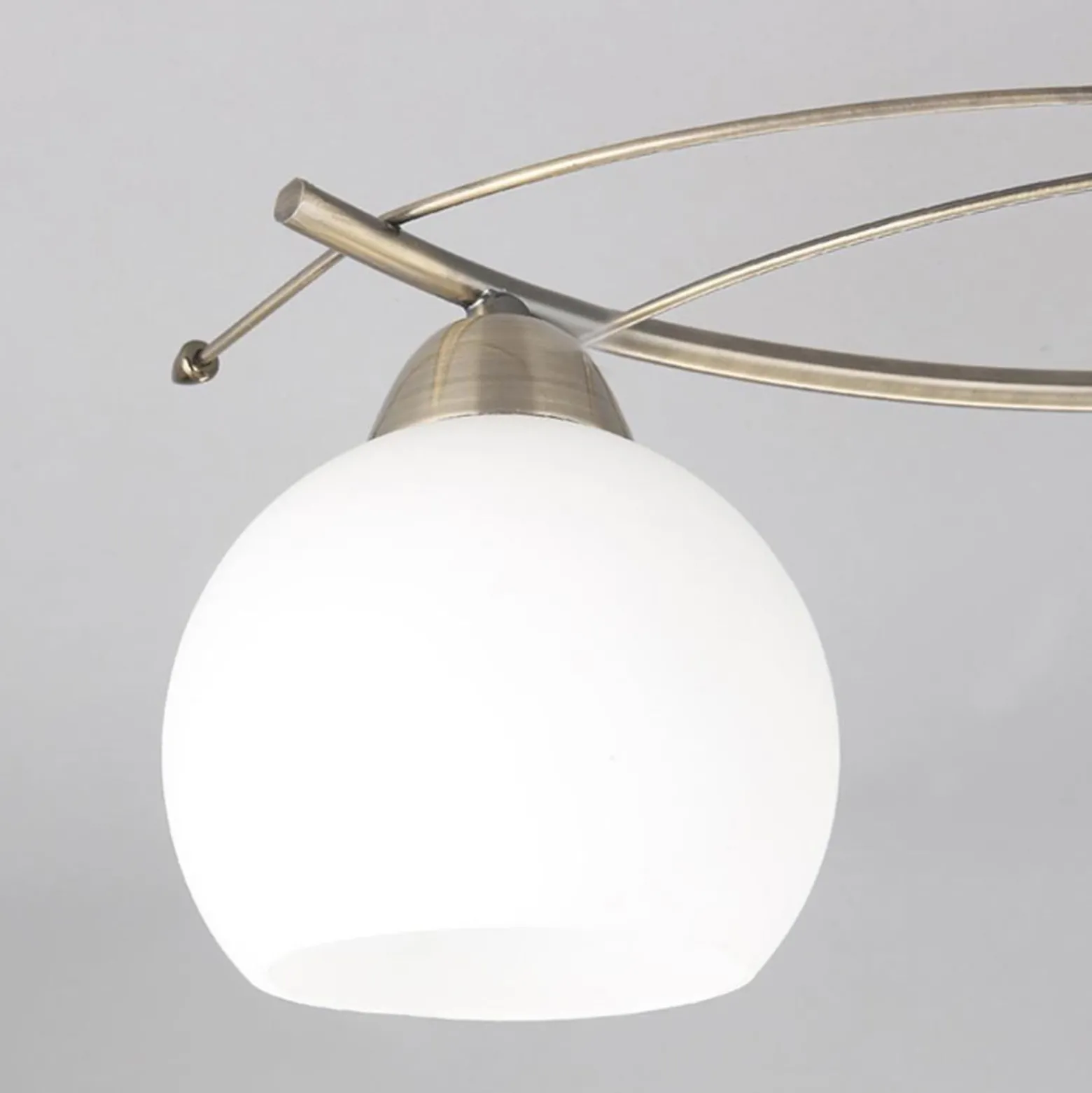 Lindby Deckenlampe Leanda, 80 cm, vierflammig, Metall, Glas
