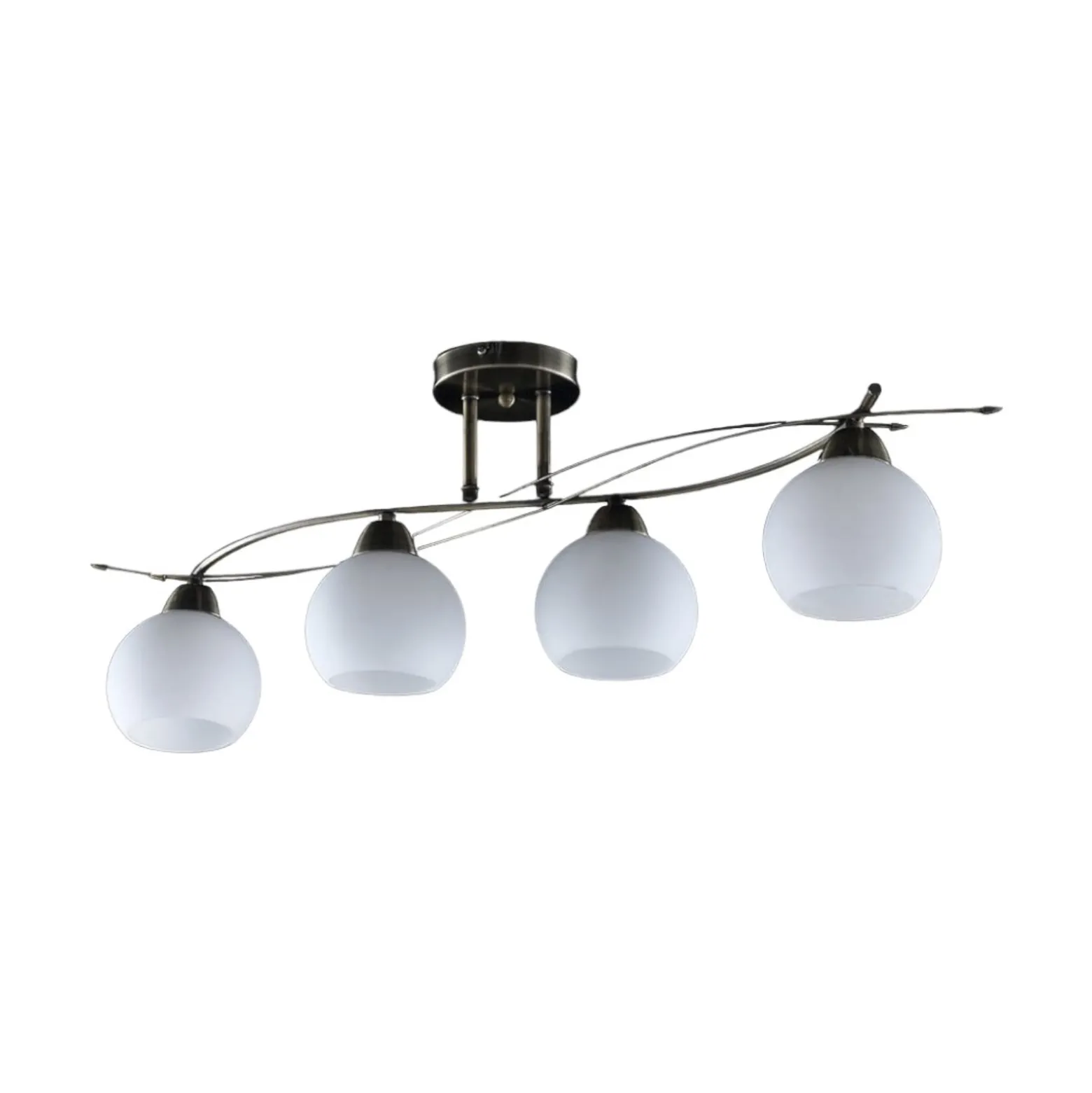 Lindby Deckenlampe Leanda, 80 cm, vierflammig, Metall, Glas