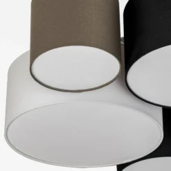 Lindby Deckenlampe Lettie, grau/schwarz/weiß, 5-flammig, E27